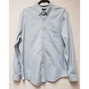 Nautica Men’s Classic Fit Blue Cotton Long Sleeve Button-Up Shirt M NWOT Preppy